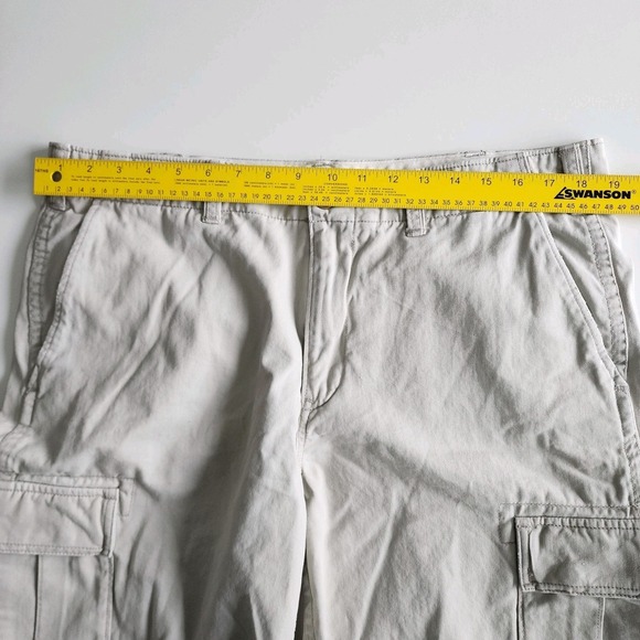 Eddie Bauer Shorts Mens 37 Utility Cargo Grey Tan 100% Cotton Casual Everyday - Picture 6 of 12